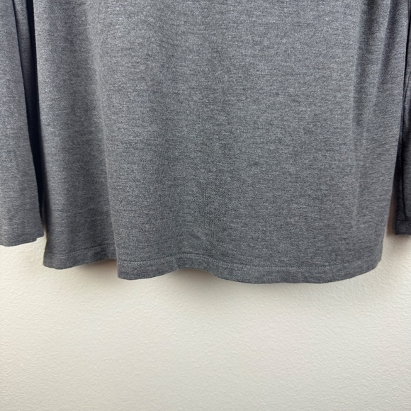 SOFT SURROUNDINGS V Neck Gray Top Shirt with Embellished Lace / Size Small - Picture 6 of 13